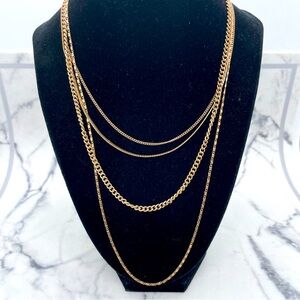 New Make a Wish Gold Tone Layered Necklace Chain Variety